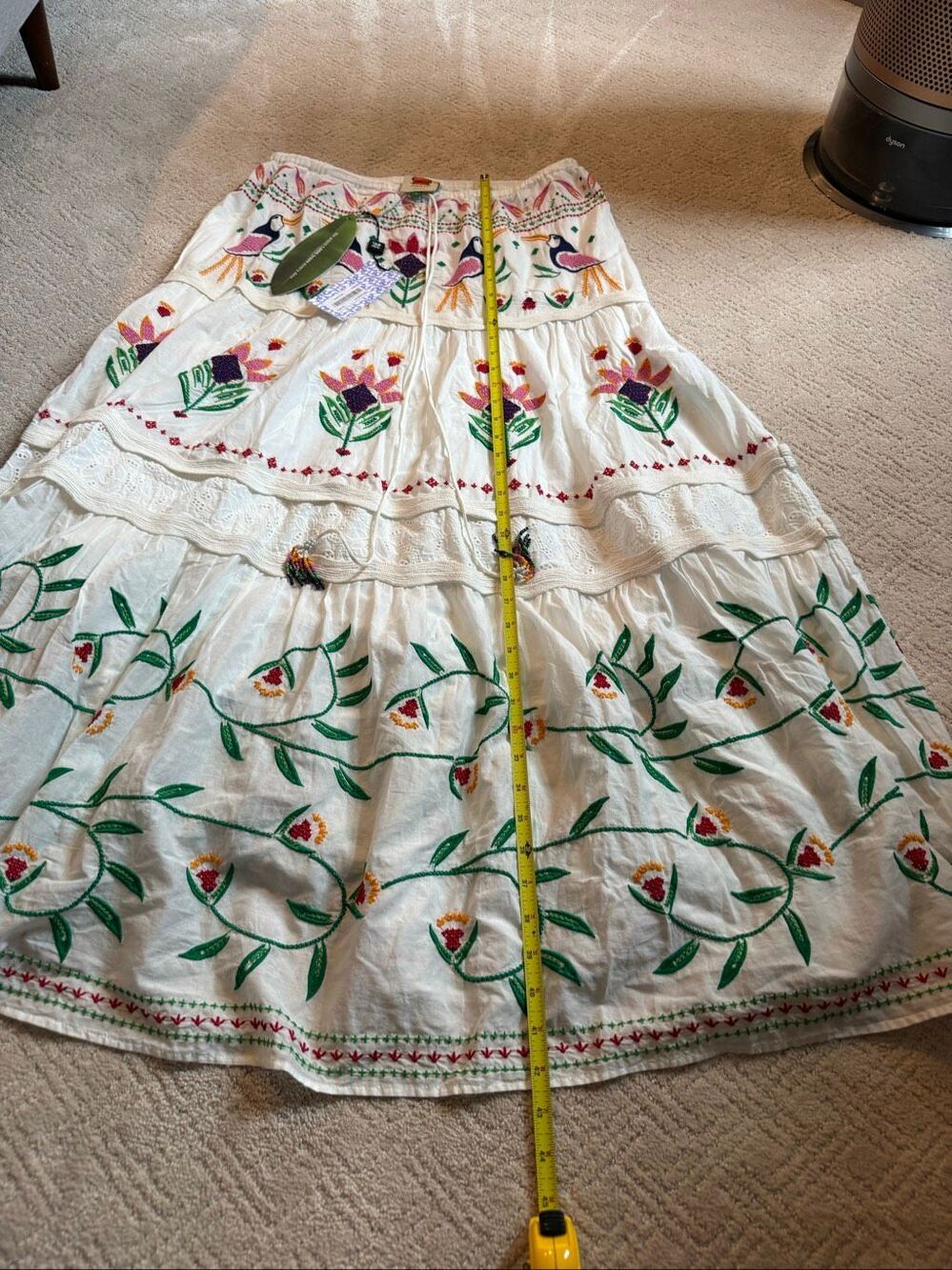 NWT Farm Rio Summer Garden Embroidered Maxi Skirt Size Large - Picture 5 of 11